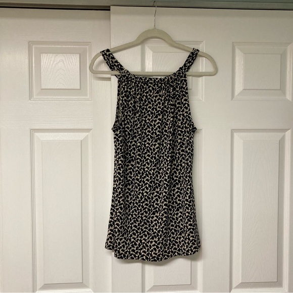 NWOT Banana Republic Halter neck style blouse top Black Cream Size M - Picture 3 of 13